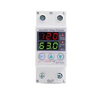 SVP916 hogar 110V 120V pantalla de doble LED 63A dispositivo de monitoreo de voltaje ajustable relé de protección con protección contra sobrecorriente