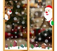 svpfuo Fensterbilder Weihnachten, Fensteraufkleber Weihnachten, Weihnachtsfensterbilder, PVC, Elektrostatisches Bonden, Weihnachtsmann und Reniere, Geeignet für den Einsatz in der Weihnachtszeit