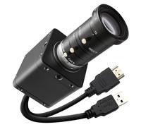SVPRO Cámara 4K 60FPS USB 3.0 HDMI, cámara web de enfoque manual con lente de zoom de 10-55 mm, cámaras H.264 de alta velocidad UVC Lightburn para computadora, compatible con Windows, Mac, Linux