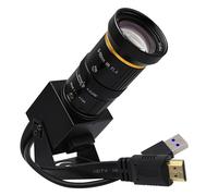 Svpro HDMI USB Cámara 4K 60fps USB3.0 Webcam con Zoom 5-50mm Teleobjetivo,10X Zoom Óptico Microscopio Industrial Cámara H.264 Streaming Webcam para Ordenador,Monitor,TV,Proyector