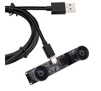 Svpro Módulo de cámara USB Dual Lens 1080P 60fps UVC Industrial Tarjeta de Sincronización Grabación a Color con Doble Lente M12, Cámara Gran Angular sin distorsión para 3D, VR,