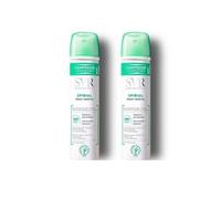 SVR - Duo Spirial Spray Végétal - Desodorante 48h sin sales de aluminio - Piel sensible - Antihumedad - Sin alcohol - Formato comprimido - 2 x 75 ml