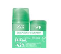 SVR - Spirial Végétal Roll-On - Desodorante 24h - 98% de ingredientes de origen natural - Sin sales de aluminio - Alta tolerancia - 2 x 50 ml