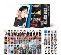 SVT - 60 tarjetas fotográficas + 32 pegatinas, 92 postales láser 'CARAT' HOSHI Mingyu Woozi S.coups Tarjetas fotográficas (C)