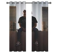 SVTUSR Cortinas Aislantes Termicas Ventana 2 Piezas con Ojales, 3D Traje Negro Urbano para Hombre Patrón Cortinas Opacas para Habitacion Y Dormitorio Infantil Decoración De La Ventana 200X214Cm