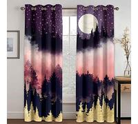 SVTUSR Cortinas Salon Dormitorio Moderno 2 Piezas 3D Cuento De Hadas del Bosque De Ensueño Patrón Cortinas Ventana Opacas Termicas Aislantes Frio Y Calor, Habitacion Juvenil con Ojales 264X214Cm