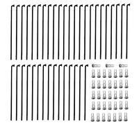 SVUPUE Radios de Bicicleta de 288 mm, Paquete de 38 radios de Bicicleta de montaña con cabecillas de Radio, Color Negro