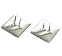 SVV Pegatinas de 16 x 16 mm (2 unidades), aptas para coche Citroen, para llave de coche, mando a distancia, decoración, etc. Pegatinas cuadradas con emblema (16 x 16 mm, 2 unidades)