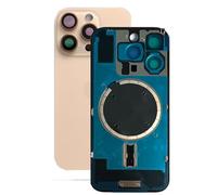 SVV Tapa trasera para iPhone 16 Pro. Premontada: con imán, soporte metálico, anillos de cámara, etc. Cristal trasero de repuesto