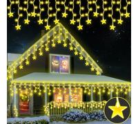 SVYHUOK Cortina de Luces LED Navideñas en Forma de Estrellas - Exterior e Interior, Impermeable para Jardín, Balcón, Ventana, Dormitorio