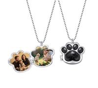 Svyqwmz Collar con medallón personalizado de huella de mascota con foto - Collar colgante personalizado foto perro o gato Regalo Navidad o cumpleaños para amantes las mascotas