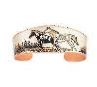 SW - Pulseras de cobre con diseños inspirados en animales, naturaleza, artdeco, tortugas, caballos, colibríes, mariposas, libélulas, bisontes, elefantes, lobos, fin del sendero, gato, 25,4 cm, Cobre