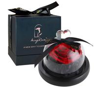 SW Rose Flower Birthday Gifts for Women Forever Preserved Real Rose in Glass Dome Gift Flower Women Gifts Eternal Heart Design Gift for Her