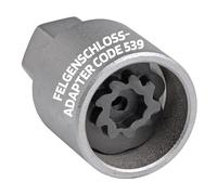 SW-Stahl 02383L-19 Adaptador 539 I adecuado para VW I Felgenschlösser Lösser I Radsicherung Felgenschloss desmontage Werkzeug I Felgenschloss Ausdreher I Felgensicherung Schlüssel