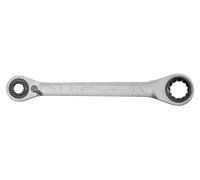 SW-Stahl 03580L Llave de carraca anular 4 en 1 SW 10, 13, 17, 19 mm con función de conmutación y cabeza de carraca delgada I trinquete I 72 dientes I forma recta I Llave de carraca I Llave de