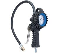 SW Stahl 25034L Inflador de Neumáticos de Aire Comprimido, 0-10 bar | Manómetro de presión para compresor con manguera flexible, herramienta profesional para control de aire en ruedas