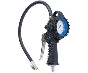 SW Stahl 25034L Inflador de Neumáticos de Aire Comprimido, 0-10 bar | Manómetro de presión para compresor con manguera flexible, herramienta profesional para control de aire en ruedas