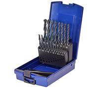 SW Stahl 81419L Juego de Brocas Helicoidales HSS-R, 1-10 mm, 19 Piezas | Brocas de acero rápido laminadas por rodillo con punta de 118 grados para perforar metal, plástico y madera dura