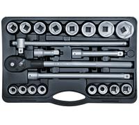 SW-Stahl Juego de Llaves Zócalo 3/4" 21 Piezas Caja Trinquete Enchufes Tuercas