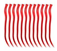SWACC 12 extensiones de cabello lacio, de un color, con clip, para fiestas, extensiones de cabello sintético (rojo)