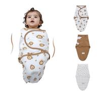 Swaddle Mantas Bebé Saco de Dormir Algodón para Bebé Paño para Envolver Bebé para Recién Nacidos de 0-6 Meses 100% algodón (L, León)