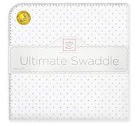 SwaddleDesigns Manta Envolvente Ultimate, Franela de Algodón de calidad superior, Lunares, Plata