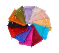 Swadeshi Desire Bolsas de seda Potli para regalo multicolor, bolsas de organza para frutas secas, 10 x 14 cm, varios colores, paquete de 10