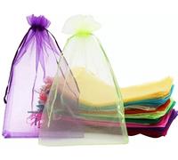 Swadeshi Desire - Juego de 25 - Tamaño: 20 x 30 cm, bolsas grandes con cordón, bolsas lisas Potli para regalo, joyas, embalaje de boda, regalos de fiesta nupcial (mezcla de colores) para mujeres