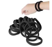 Swadeshi Desire Juego de 40 gomas elásticas de algodón de color negro para el cabello, bandas elásticas para coleta de caballo, accesorios para el cabello, paquete de 40 unidades