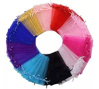 Swadeshi Desire - Paquete de 50 bolsas de 13 x 18 cm para recuerdos de fiesta, bolsa de frutas secas y organza para mujer, bolsa lisa multicolor para Shagun y Festival, varios colores