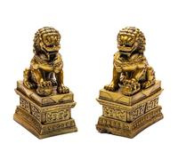Swadeshi Desire Par de leones guardianes imperiales de perros Feng Shui Fu/Foo Dogs | Decoración tradicional de entrada y oficina en casa | Estilo Vastu y Feng Shui para casa, tienda y espacio de