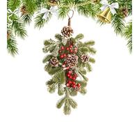 Swag de Navidad, Swag de Navidad artificial | Guirnaldas artificiales coloridas,Swag de bayas de aguja de pino de simulación de 21.65x13.78 pulgadas, corona de pino artificial colorida para decoración