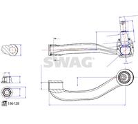 SWAG Tirante de Barra de Lazo Eje Delantero Izquierdo para VW Crafter Caja Sy _