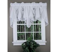 Swags Galore: Splendor Batiste, 100" W X 29" L, Sheer Festoon Valance Blanco