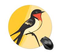 Swallow The Sun Bird - Alfombrilla redonda para mouse con base de goma antideslizante, impermeable, para laptop, computadora u oficina