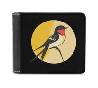 Swallow The Sun Bird - Cartera plegable para hombre con tarjetero y monedero de cuero