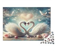 Swan 1000Pc for The Whole Family Swans Forming Heart with Doves for Women, Gifts for Men Adults 70x50cm 1000pcs