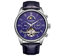 SWAN AND EDGAR Complexity Designer Reloj automático para hombre con cristal de zafiro, día, fecha y trimestre comercial, reloj analógico para hombre con 5 años de garantía, Silver Blue