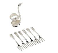 Swan Base Sporter Forks Set decorativo práctico de aluminio plateado de aluminio multipropósito para fiestas