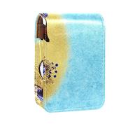 Swan Blue Beautiful Lip Gloss Holder Estuche portátil Mini Lipstick Storage Box Travel Lipstick Organizador Case con espejo para mujer, Varios colores, 9.5x2x7 cm/3.7x0.8x2.7 in