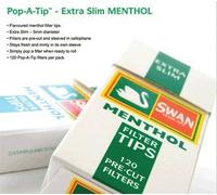 Swan - Caja de filtros para Cigarrillos, mentolados, extrafinos, 20 Cajas de 120 filtros