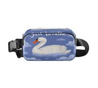 Swan Just Breathe - Bonita bolsa cruzada para mujeres y hombres, resistente al agua con correa ajustable para compras, deportes, trabajo, bolsas de cintura para mujer