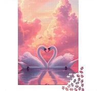 Swan Lake Sunset Puzzle para Adultos Puzzle de 1000 Piezas Papel Alivio Estrés Decoración Hogar Regalo 52x38cm/1000pcs