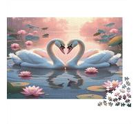 Swan on A Serene Lake at Sunset Puzzle Imposible,desafío para Adultos Juego Educativo 1000 Piezas Obra De Arte De Juego De para Adultos Y Niños A Partir De 12 Años 38x26cm/1000pcs