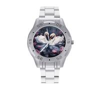 Swan - Reloj analógico de cuarzo para hombre, correa de acero inoxidable, reloj de pulsera de negocios