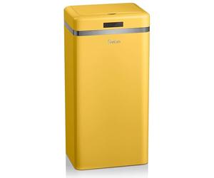 Swan Retro Cubo de Basura Cocina Automático, Sensor de Movimiento, 45 Litros, Metálico, Papelera Inteligente de Reciclaje Gran Capacidad, Diseño Vintage, Amarillo