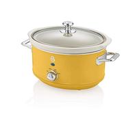 Retro Olla Cocción Lenta 3,5L Recipiente Extraíble, Antiadherente, Slow Cooker