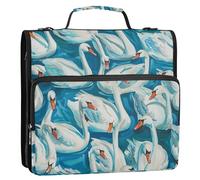 Swan′s Down Robin Blue - Organizador de carpetas con cremallera de 3 anillos de 1.5 pulgadas con asa y correa de hombro extraíble, organizador escolar con múltiples bolsillos para organizadores