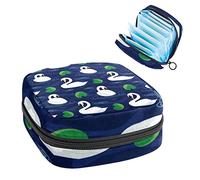 Swan Swimming in the Lotus Pool - Bolsa de almacenamiento para servilletas sanitarias, Varios colores, 4.7x6.6x6.6 in/12x17x17 cm