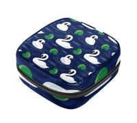 Swan Swimming in The Lotus Pool Night - Kit de primera menstruación para niñas, bolsa menstrual de tampón, soporte para almohadilla de lactancia con cremallera, organizador de servilletas sanitarias